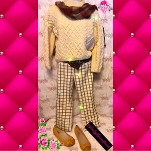 Vintage Heather Knits of Scotland 100% wool cable knit mock neck chunky sweater